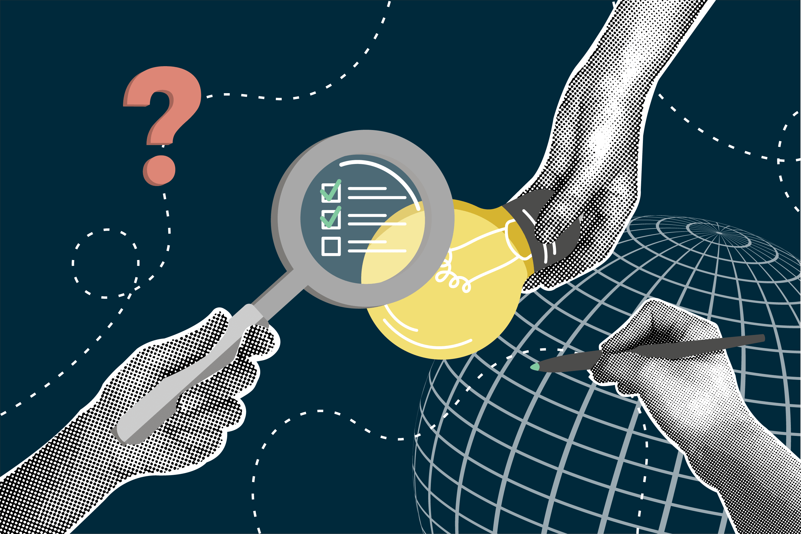 collage on corkboard of 7 snapshot photos of convention speakers on stage along with a generic Philadelphia ticket and sticker images of a microphone, a plane, a gavel, a film reel, a chat bubble with stars, a lightning bolt, and post it notes with enumerated points