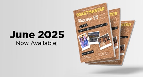 The image features a Toastmaster picture kit product with the text "June 2025 Now Available!" prominently displayed in the background.