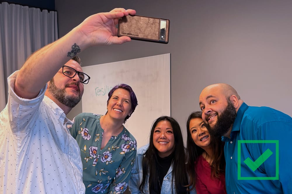 Group of people looking at camera