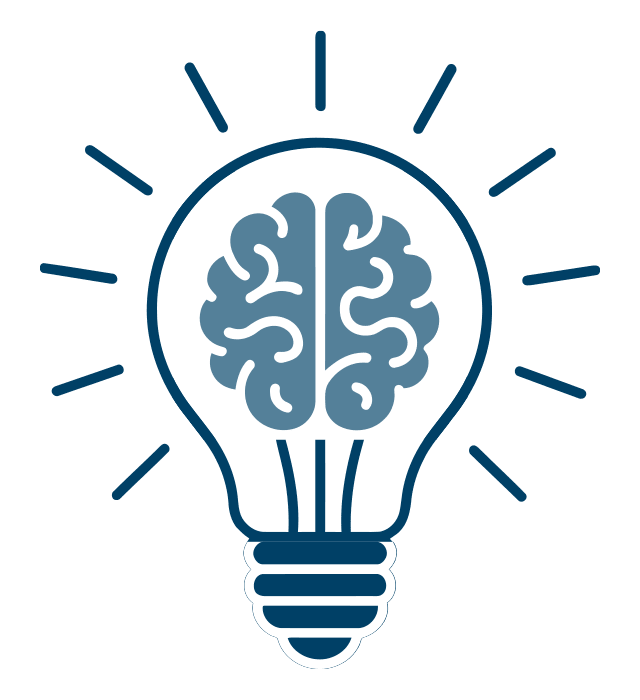 Graphic of a brain inside of a lightbulb