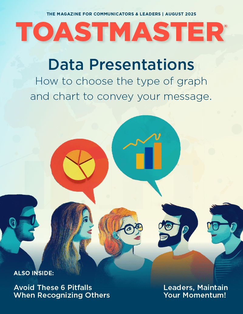 The image features several stylized human figures in the foreground, with speech bubbles and data visualization elements surrounding them. The background is a solid teal color, providing a clean and minimalist backdrop.