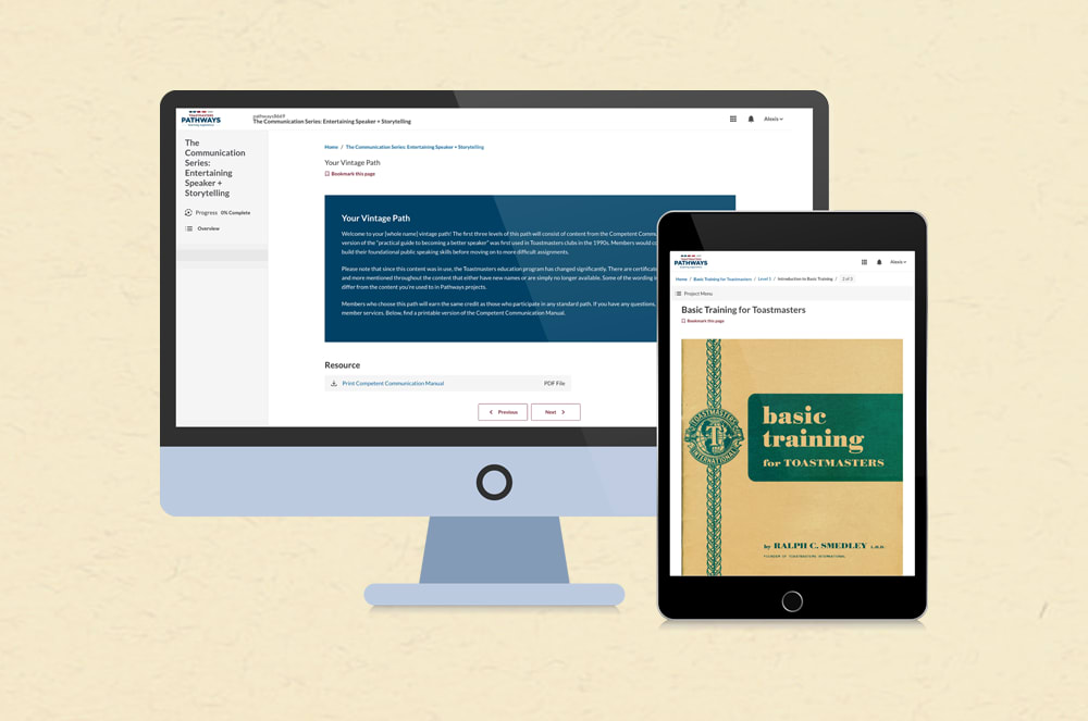 A computer monitor displaying a web page and a smartphone displaying the cover of a book titled "Basic Training for Dentists" against a light yellow background.
