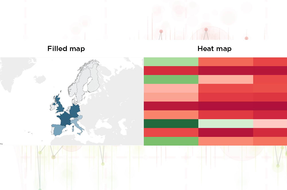 heat map and filled map