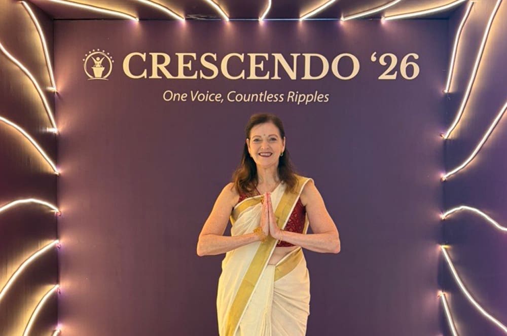 Dressed in a saree at the District 121 conference 