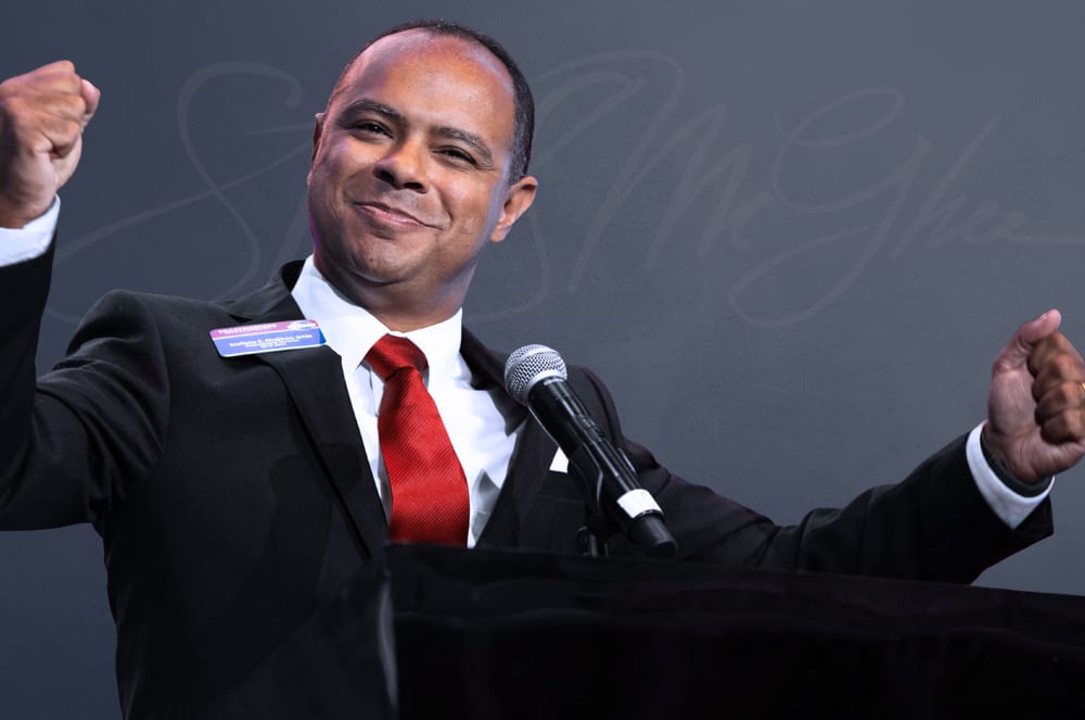 Newly elected Stefano McGhee at the 2025 International Convention